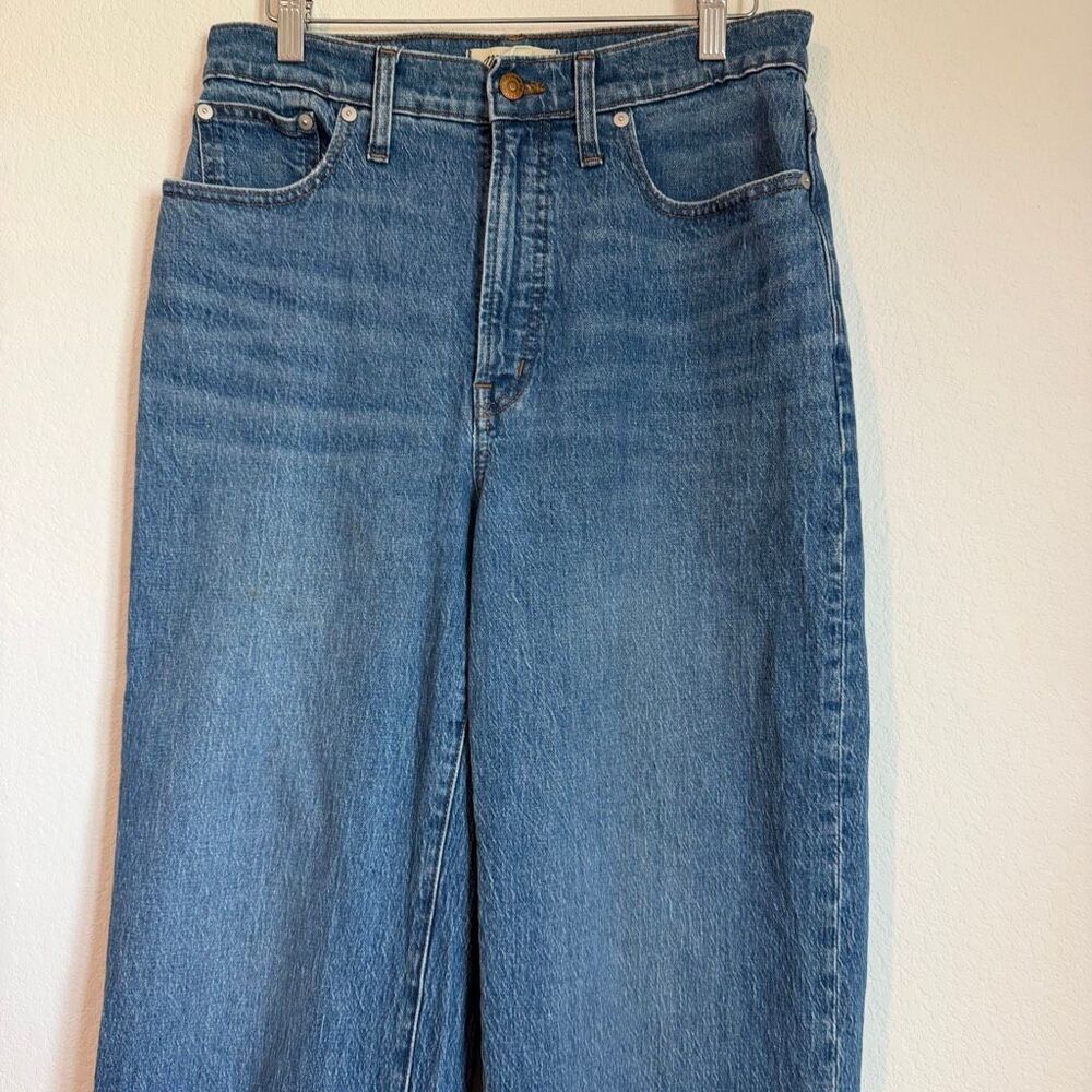Madewell Cresslow Blue Stretch Denim Perfect Vintage Wide-Leg Crop Jeans 28 Tall - Picture 3 of 8